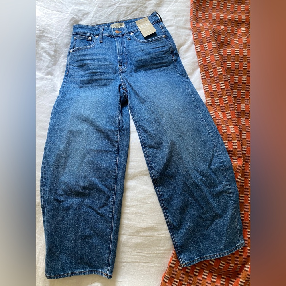 Madewell Jeans Curvy Perfect Vintage Wide-Leg Crop Jean in Cresslow Wash - New